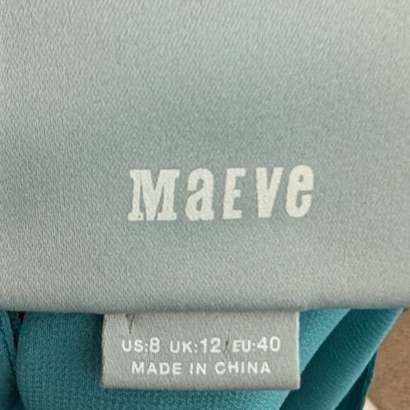 Maeve by Anthropologie - Turquoise Tavin Cold Shoulder Blouse - Size 8 - Picture 7 of 7